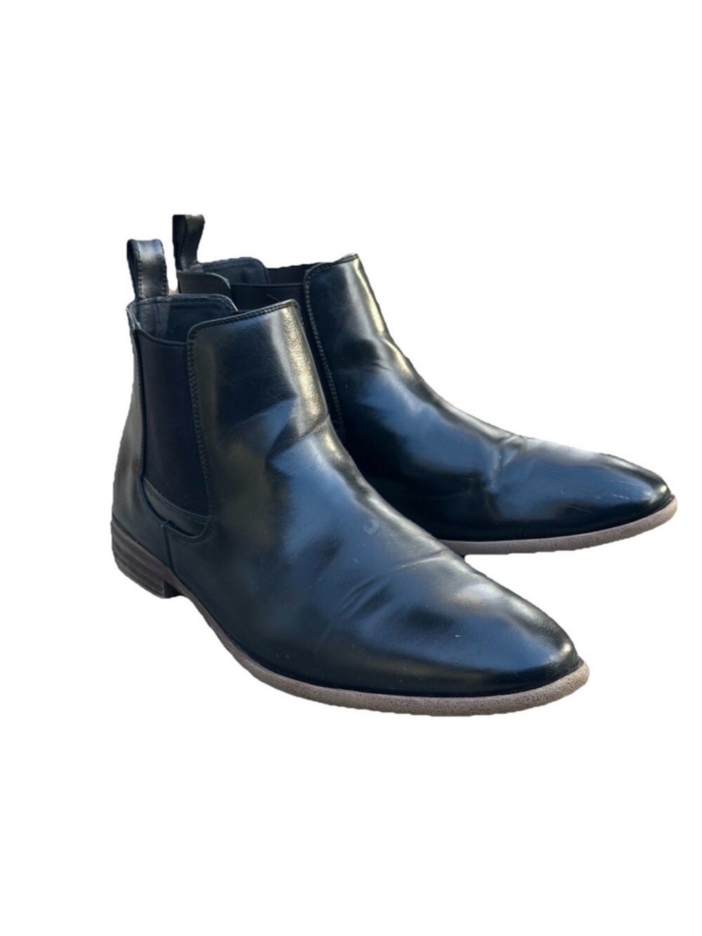 Jousen Milan Men’s 13 Chelsea Black Leather Ankle Dress Boots